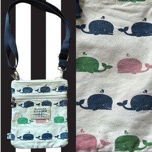 Sloane Ranger CrossBody Bag Handbag Adjustable Strap Whale Print Nautical